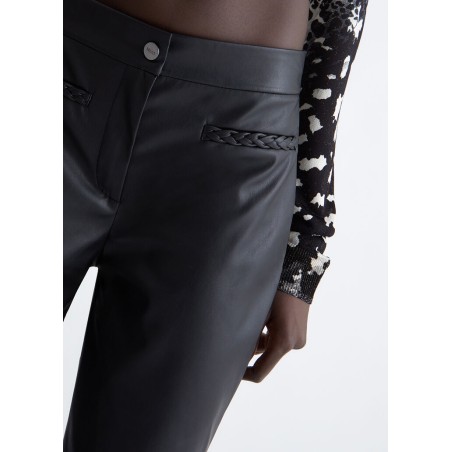 LIU JO  WF3045E039222222 Pantaloni a zampa in tessuto spalmato