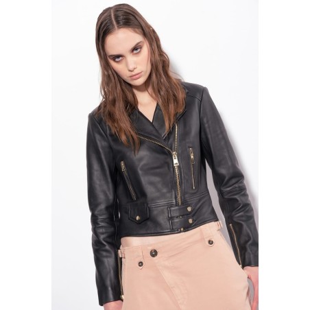 SENSIBILE GIACCA BIKER IN NAPPA CHIODO 100267Y6WLZ99