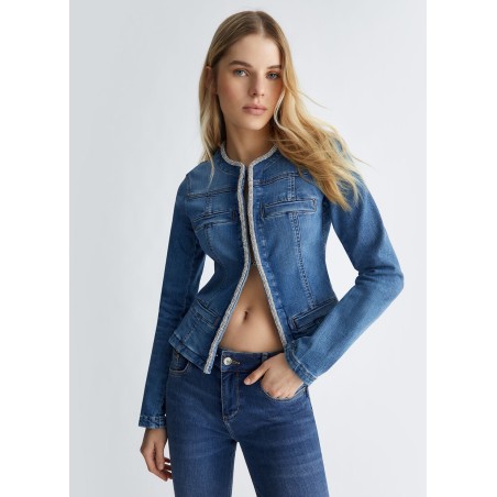 LIU JO UA4196D4448 Giacca in denim con strass