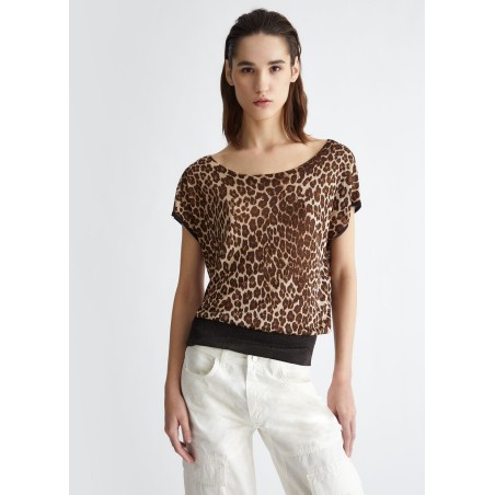 LIU JO MA4232MA24I Maglia lurex® con stampa