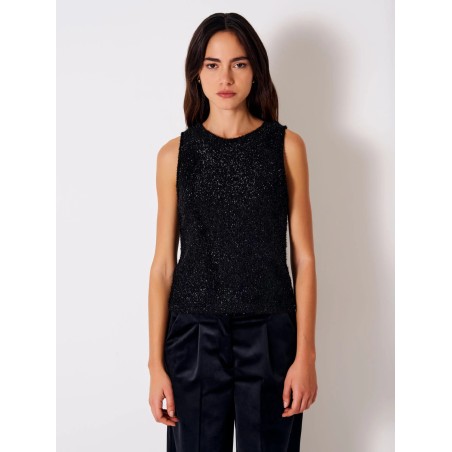 VICOLO Top Senza Maniche Tessuto Lamé TR1496
