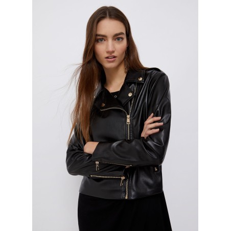LIU JO WA2103E0774 GIACCA BIKER CON DETTAGLIO PLISSÈ