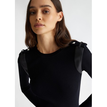 LIU JO Maglia con dettagli in tessuto spalmato WF4293MA05P