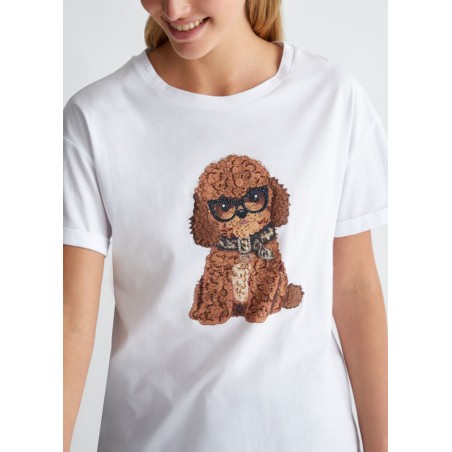 LIU JO T-shirt con stampa e applicazioni WF4411J5904