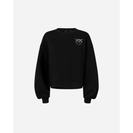 PINKO CERASOLE Felpa con maniche ampie e ricamo gioiello Love Birds CERASOLE