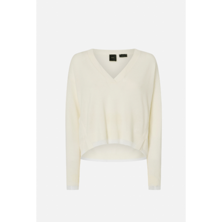 PINKO Pullover azzurro o nero misto cachemire scollo a V 104000 A235