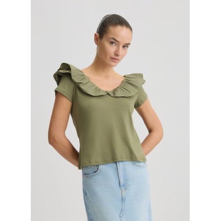 LIU JO T-shirt in cotone con rouches WA5364J6308