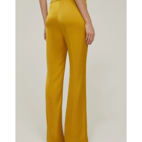 PENNYBLACK Pantalone flare fit in raso, marrone