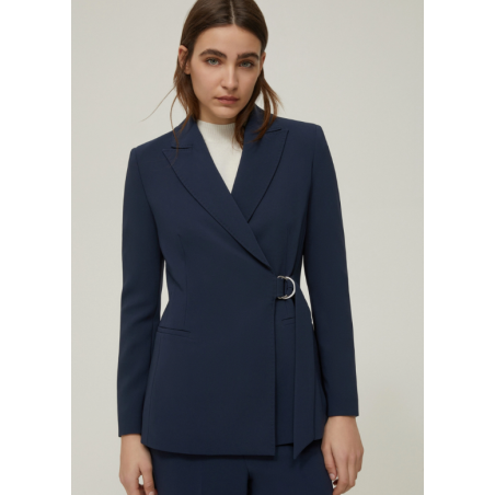 PENNYBLACK Blazer wrap line in cady, bianco lana