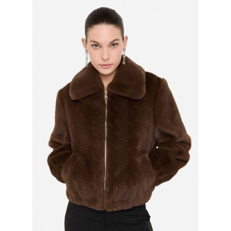 LIU JO Bomber in teddy con trecce