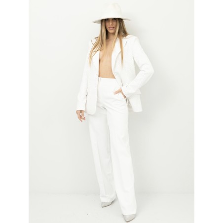 BLUGIRL Pantaloni nero in crepe stretch con tagli RA3006T3191